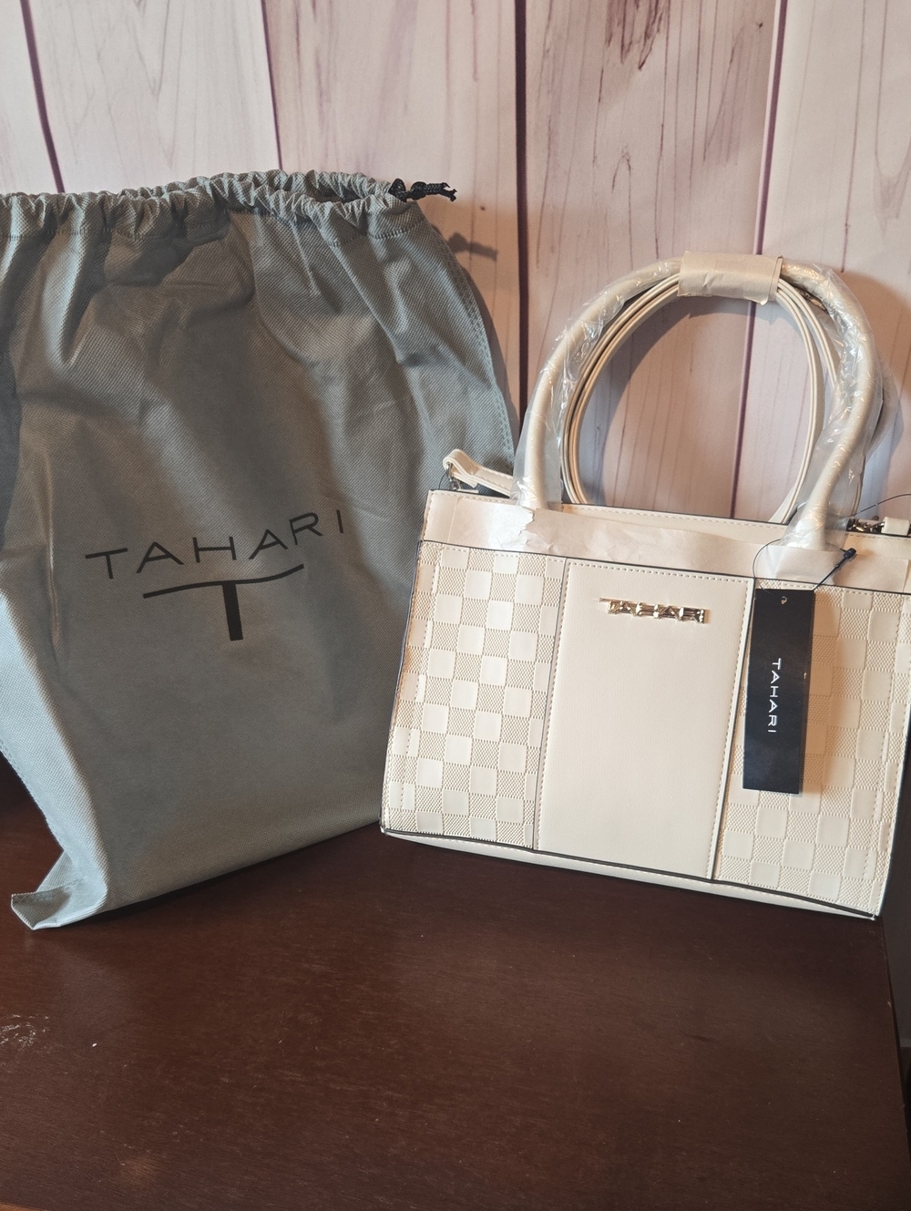 Tahari Delta Satchel In Bone New With Dust Bag And Tags